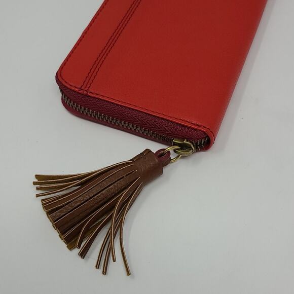 Fossil Tara Brick Red Leather Wallet - Picture 3 of 6